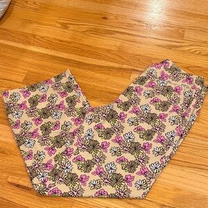 Chic Flowery Work Pants